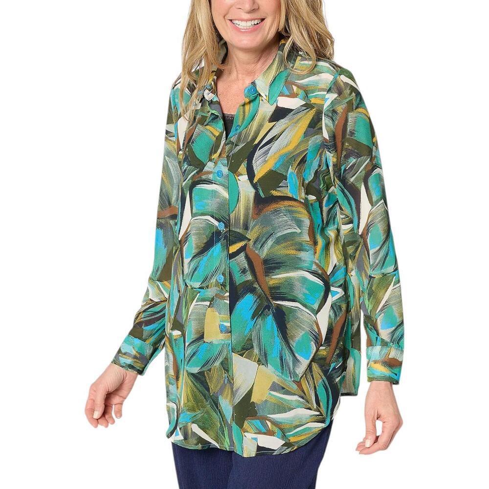 Brandis Women's Dress Out Loud Serving Curvy Bestie Shirt Lush Jungle - Regular